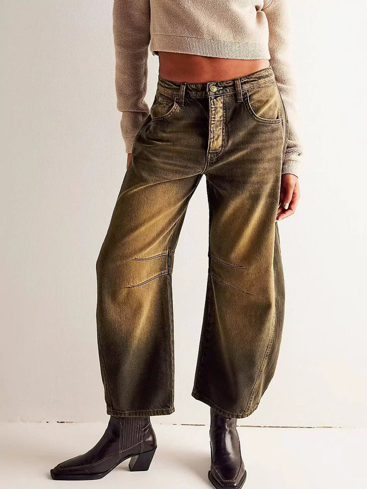 Women's Wide Leg Jeans - Stylish Printed Casual Pants for Effortless Everyday Fashion 10