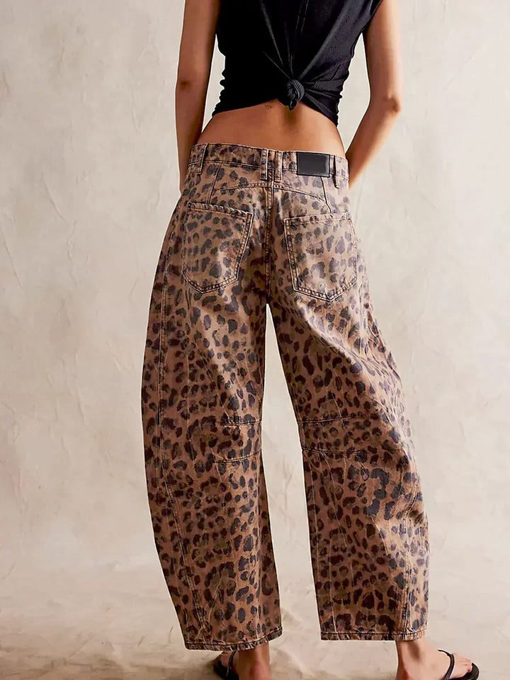 Women's Wide Leg Jeans - Stylish Printed Casual Pants for Effortless Everyday Fashion 2