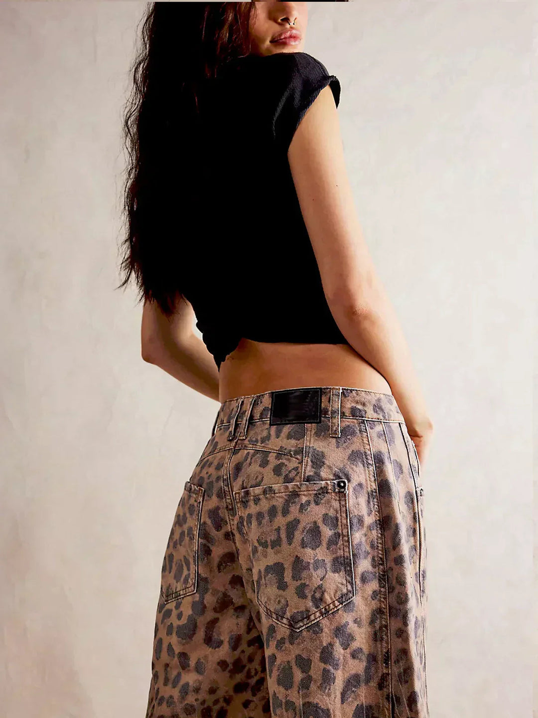 Women's Wide Leg Jeans - Stylish Printed Casual Pants for Effortless Everyday Fashion 6