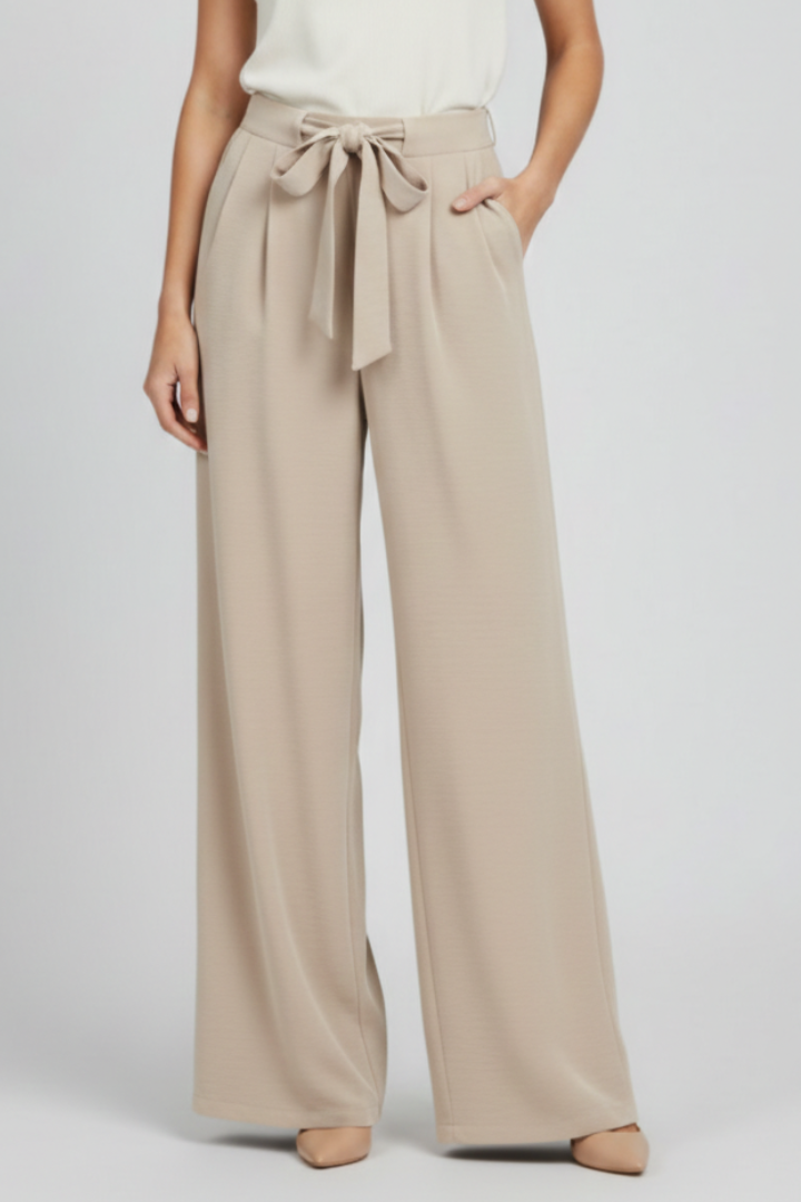Women's Wide Leg Palazzo Trousers with Adjustable Drawstring Waist for Summer 4