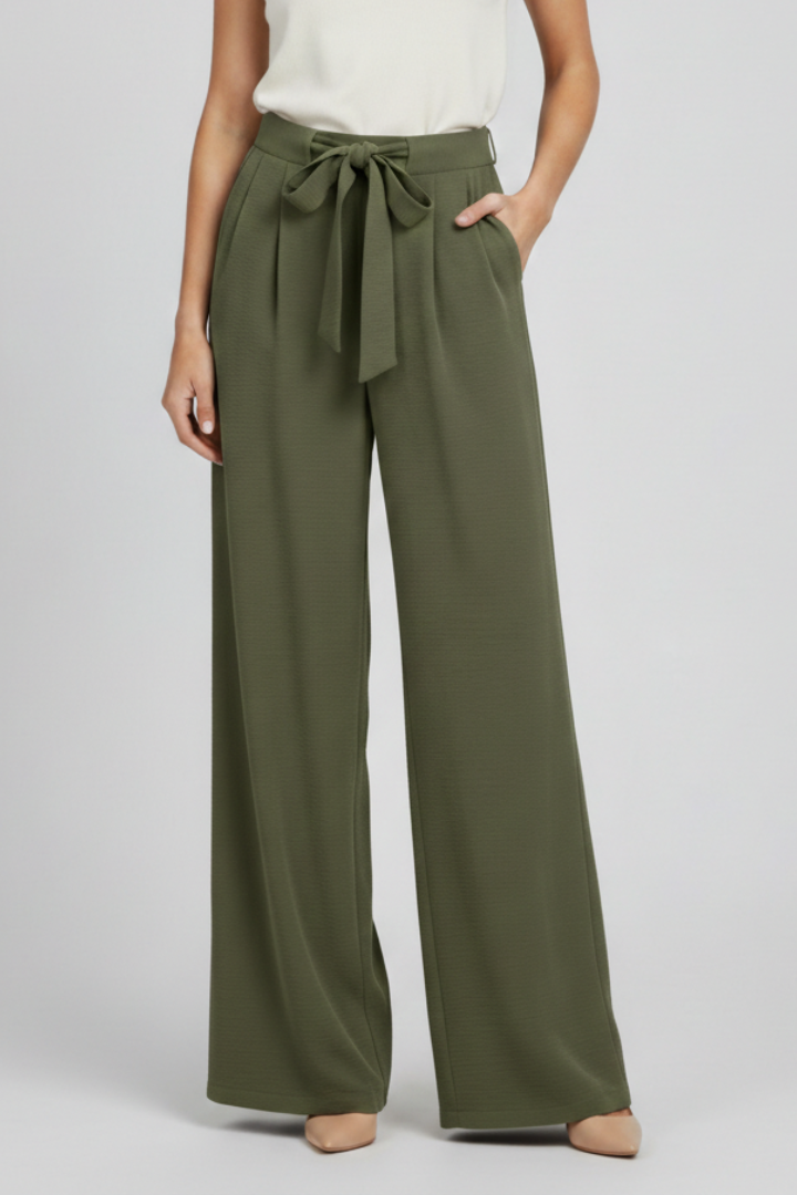 Women's Wide Leg Palazzo Trousers with Adjustable Drawstring Waist for Summer 7