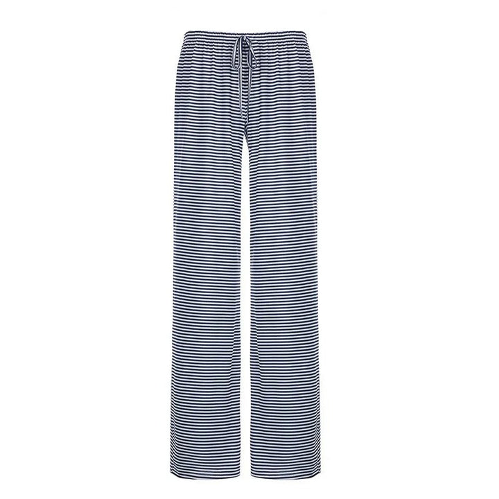 Women's Wide Leg Trousers - Relaxed Fit Striped Trousers for Spring and Summer Casual Wear 3