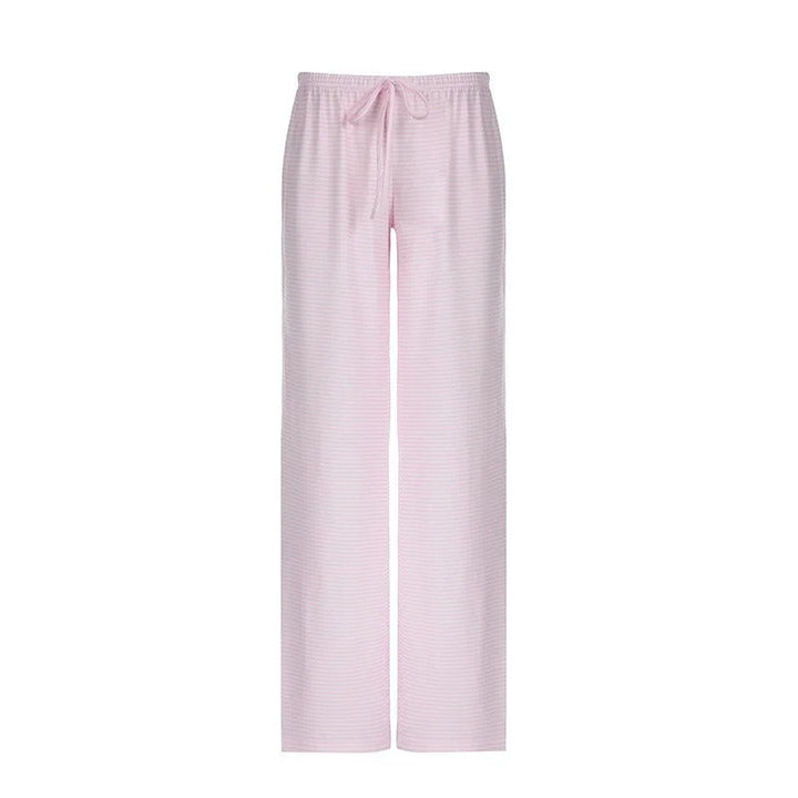 Women's Wide Leg Trousers - Relaxed Fit Striped Trousers for Spring and Summer Casual Wear 9