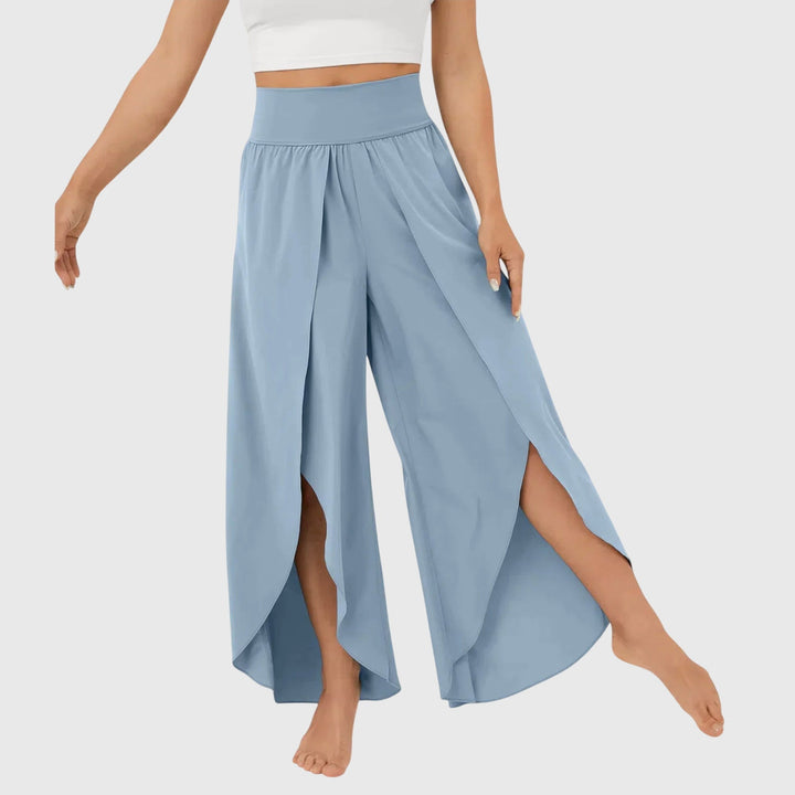 Women's Wide Leg Trousers, Boho Palazzo Pants with Side Slits for Summer Casual Wear 0