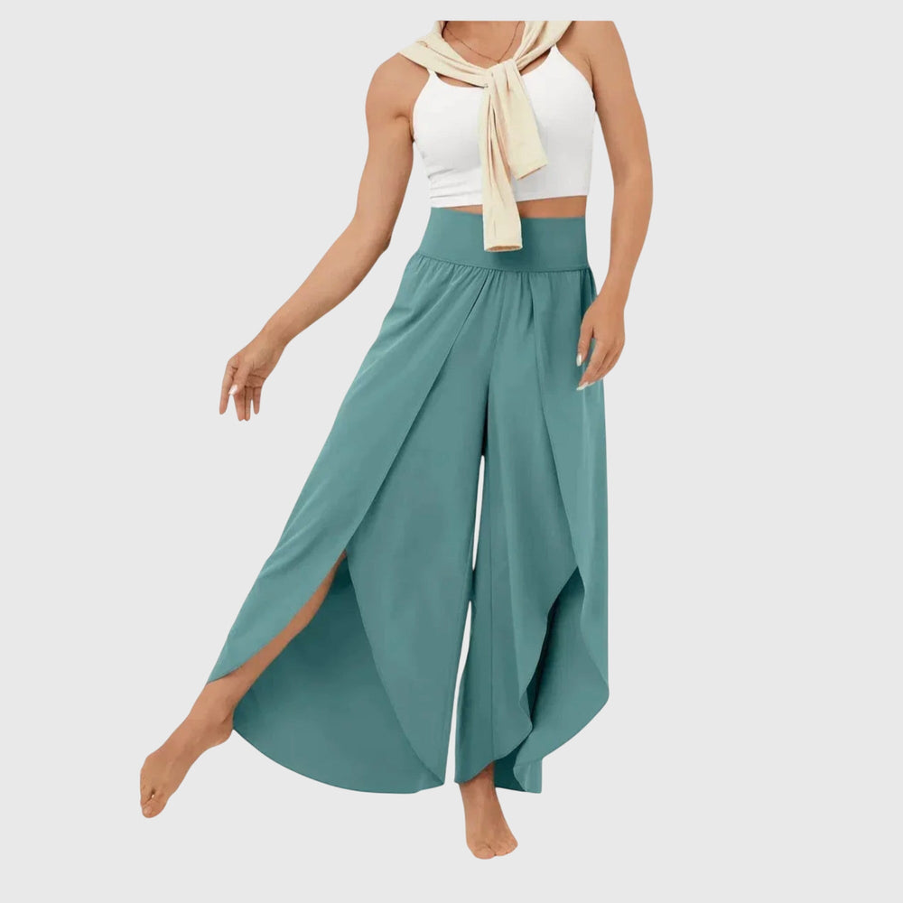 Women's Wide Leg Trousers, Boho Palazzo Pants with Side Slits for Summer Casual Wear 1