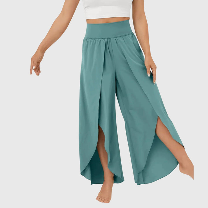 Women's Wide Leg Trousers, Boho Palazzo Pants with Side Slits for Summer Casual Wear 2