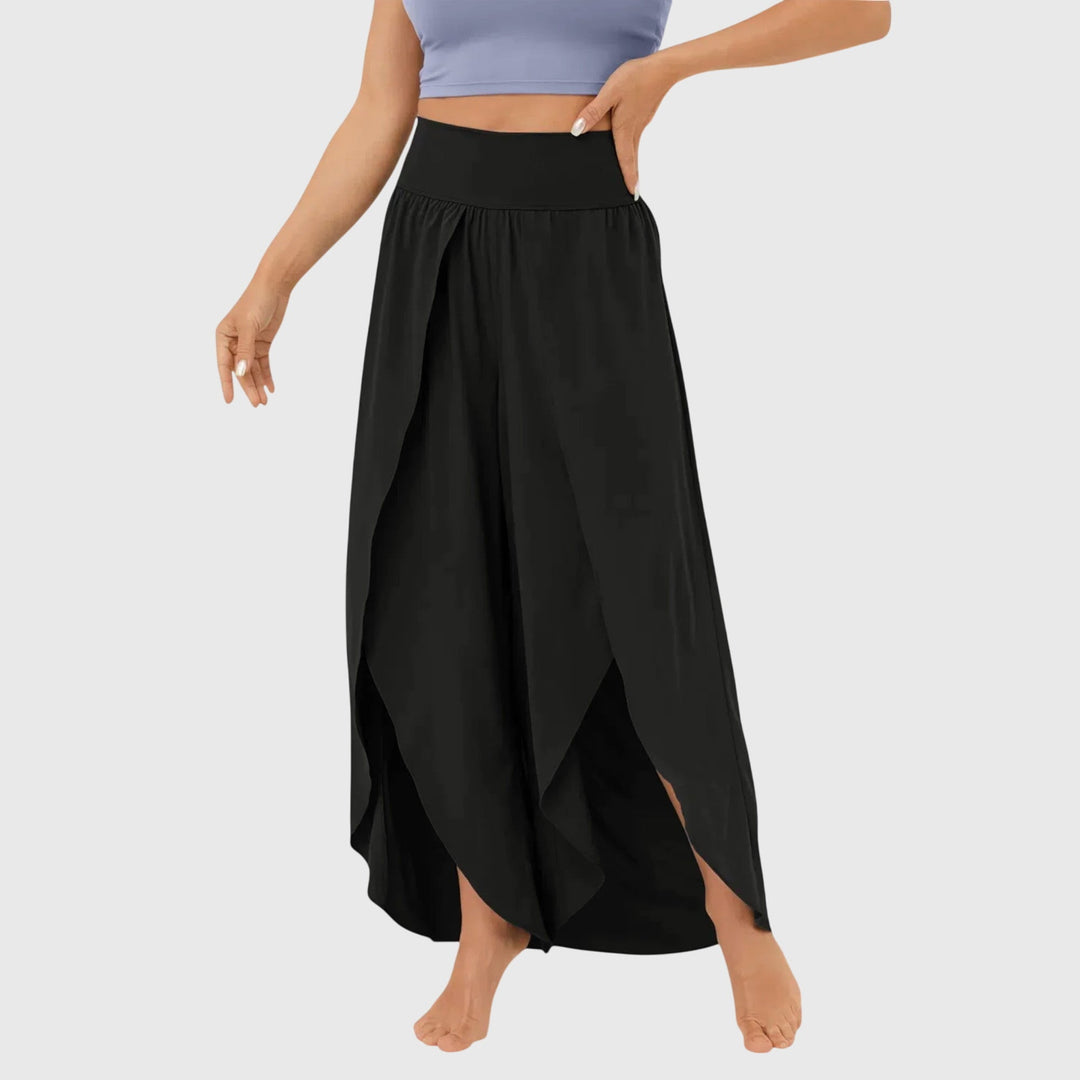 Women's Wide Leg Trousers, Boho Palazzo Pants with Side Slits for Summer Casual Wear 6