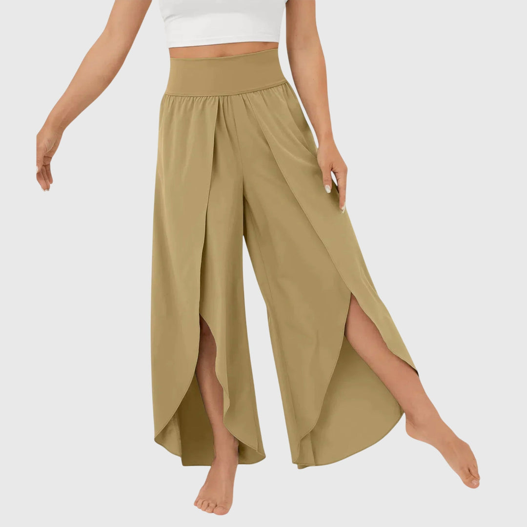 Women's Wide Leg Trousers, Boho Palazzo Pants with Side Slits for Summer Casual Wear 7
