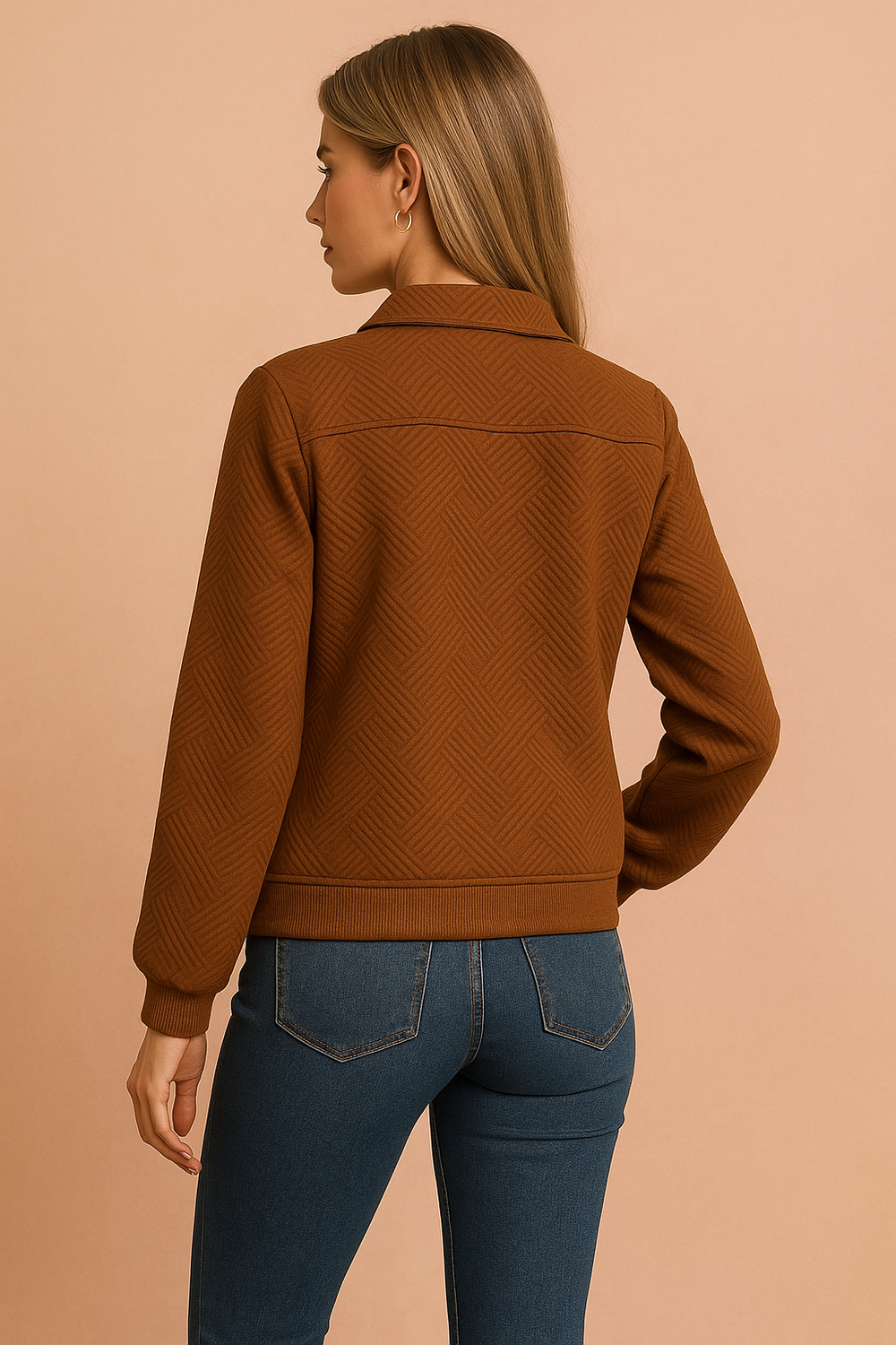 Women's casual winter jacket with pockets and a zipper 1