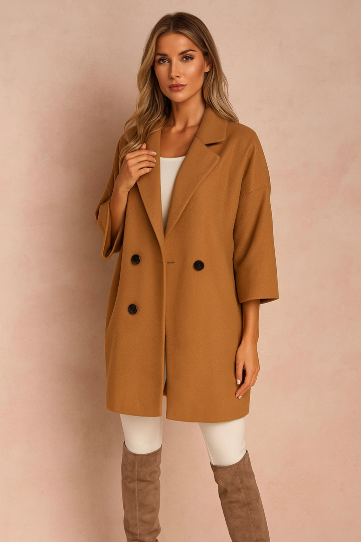 Women's elegant winter coat with a collar and buttons 2