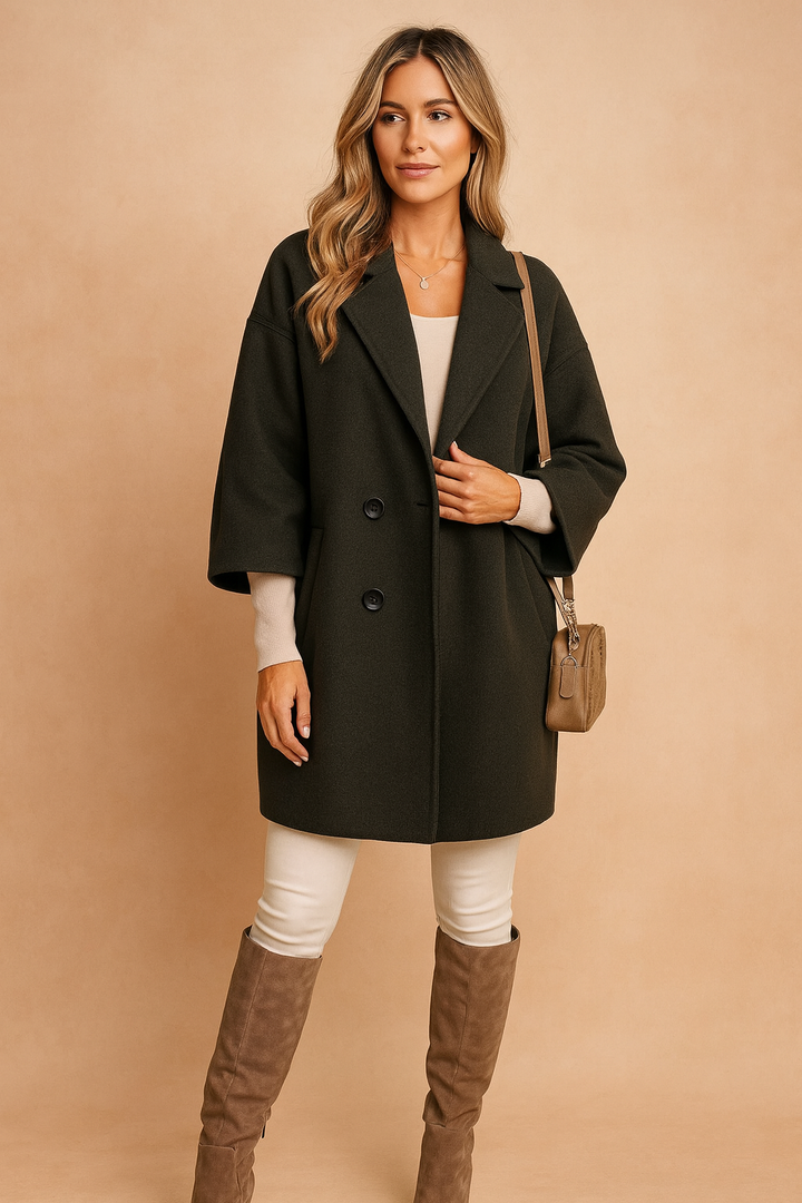 Women's elegant winter coat with a collar and buttons 3
