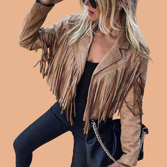 Women's jacket with fringes, boho casual style 1
