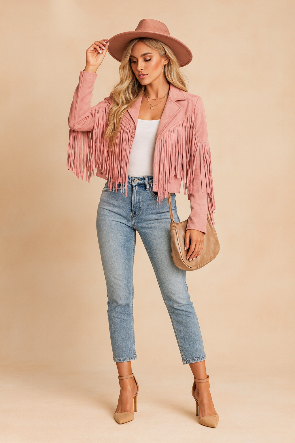 Women's jacket with fringes, boho casual style 3