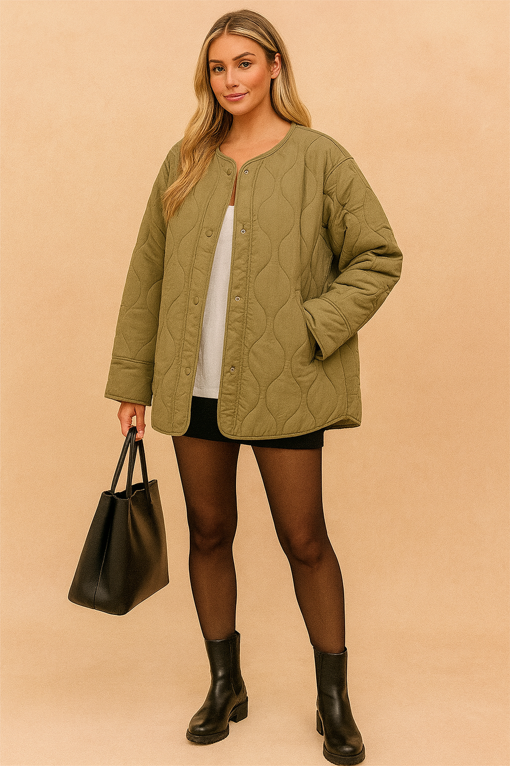 Women's oversize casual quilted winter jacket 1