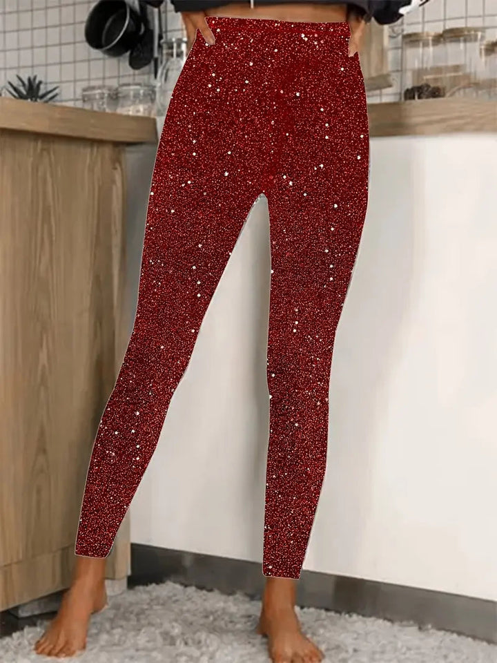 Women's sequined trousers | Long, slim fit | New Year's 0