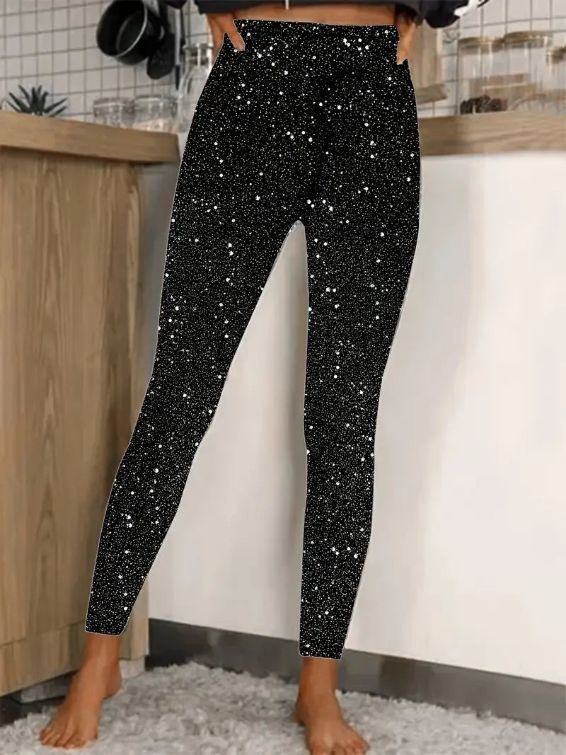 Women's sequined trousers | Long, slim fit | New Year's 1
