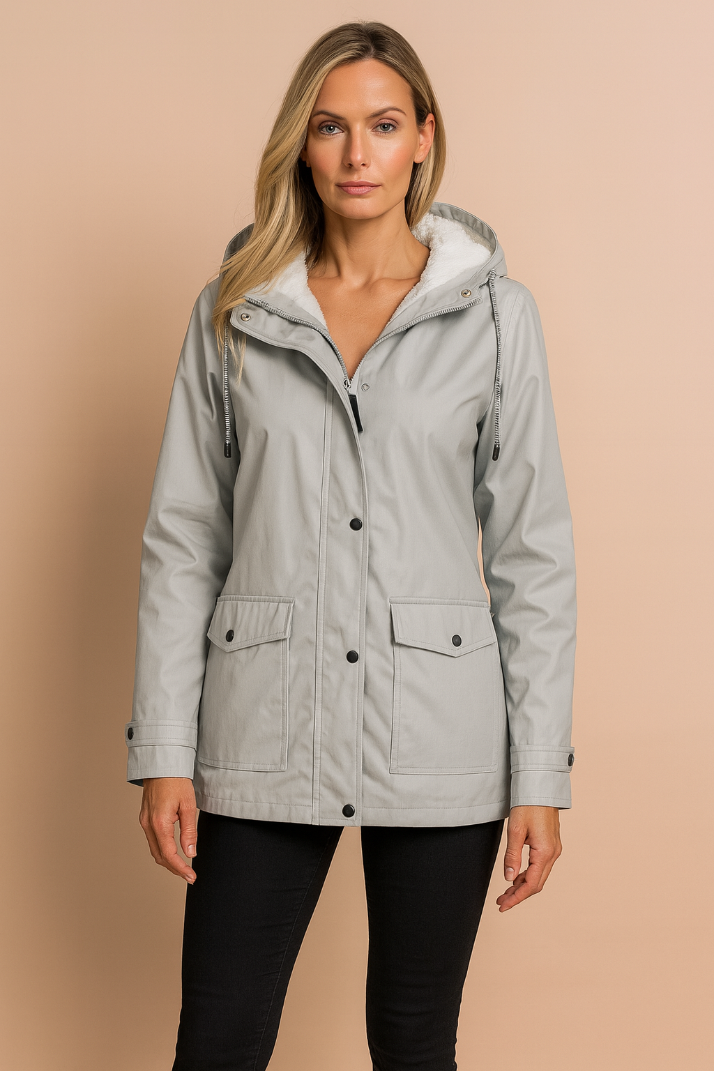Women's winter insulated jacket with a casual hood 5