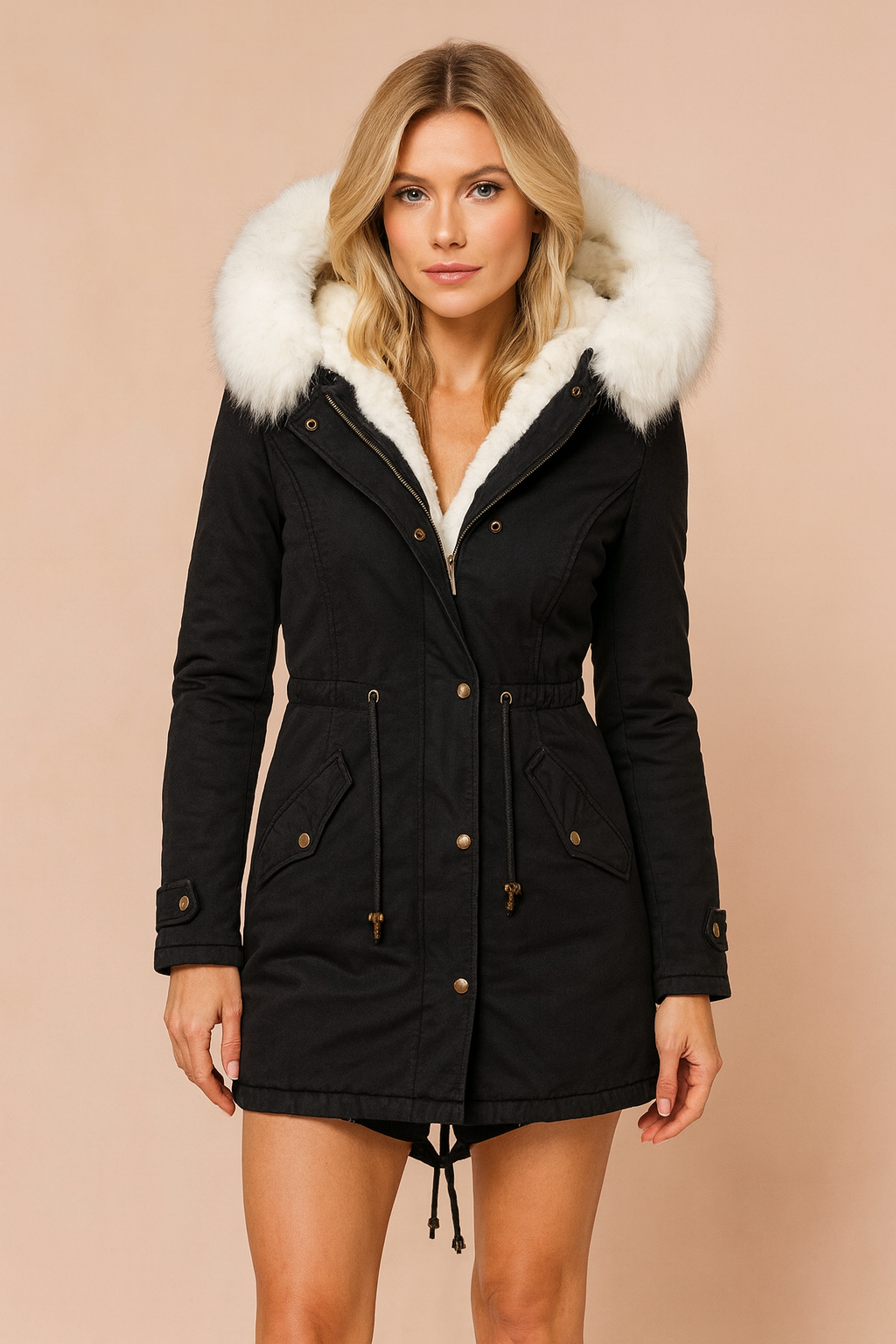 Women's winter jacket, insulated parka with hood 0