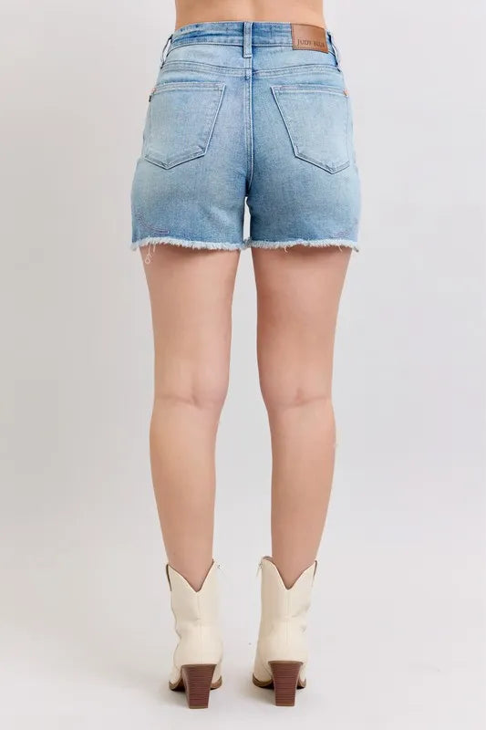 Womens Denim Shorts - High Waist Embroidered Cut Off Jean Shorts for Trendy Summer Style 4