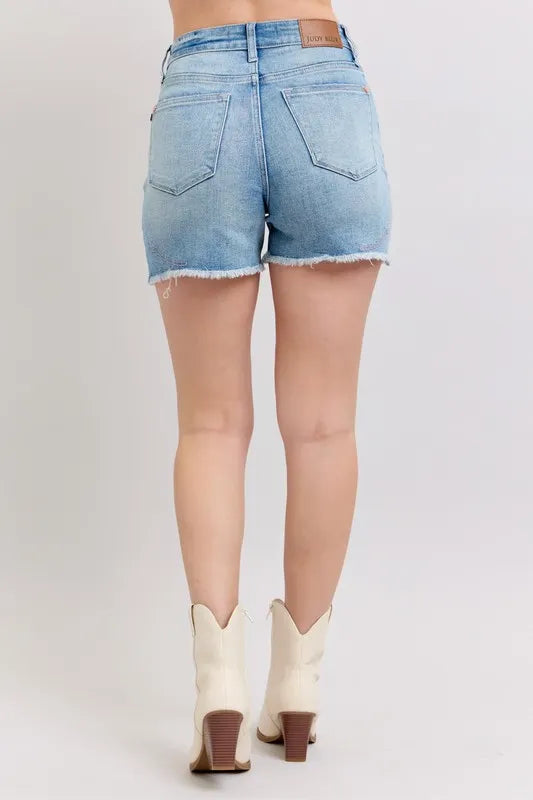 Womens Denim Shorts - High Waist Embroidered Cut Off Jean Shorts for Trendy Summer Style 5