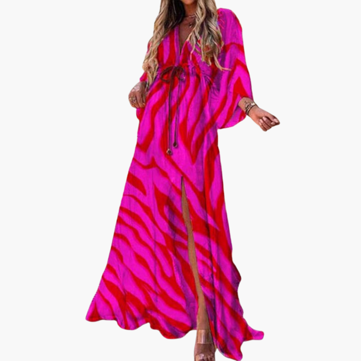 Womens Dress - Colorful Floral Print Summer Maxi Dress for Stylish Occasions 2