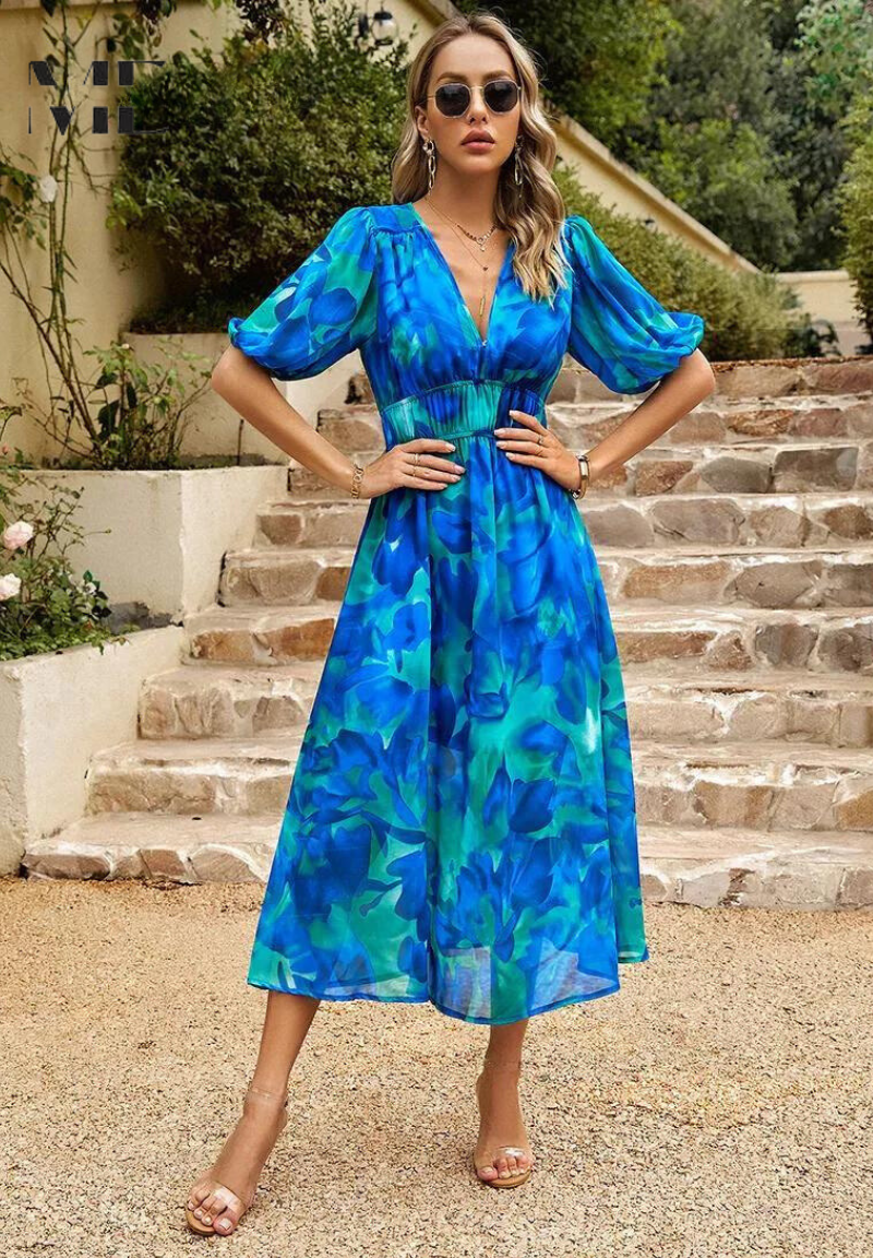 Womens Dress - Elegant Floral Maxi Summer Dress for Effortless Style and Versatile Charm 11