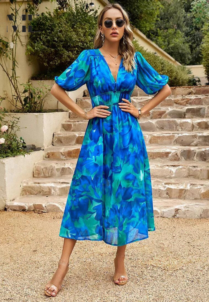 Womens Dress - Elegant Floral Maxi Summer Dress for Effortless Style and Versatile Charm 11