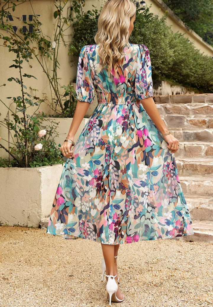 Womens Dress - Elegant Floral Maxi Summer Dress for Effortless Style and Versatile Charm 2