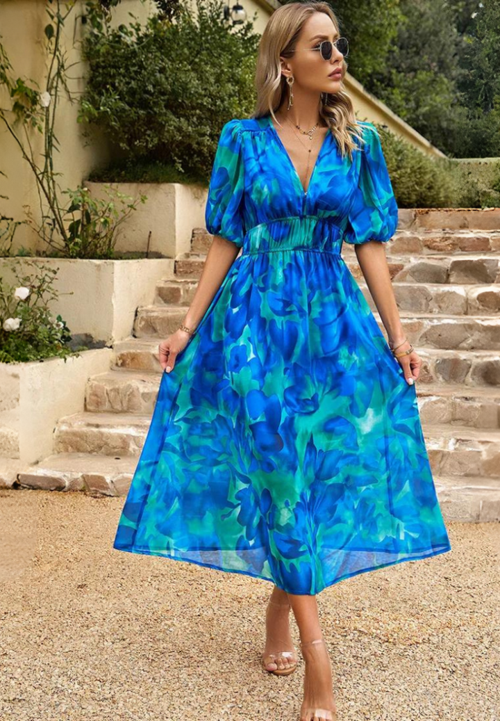 Womens Dress - Elegant Floral Maxi Summer Dress for Effortless Style and Versatile Charm 5