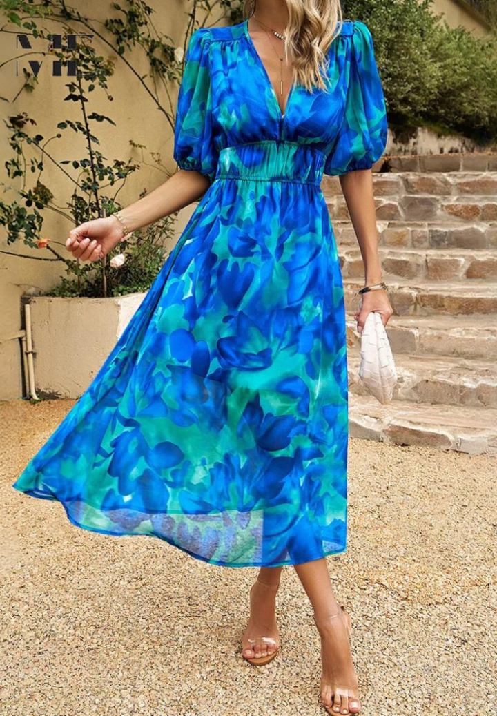 Womens Dress - Elegant Floral Maxi Summer Dress for Effortless Style and Versatile Charm 8