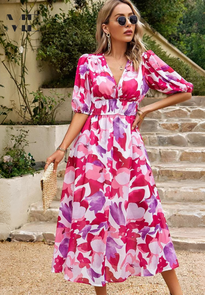 Womens Dress - Elegant Floral Maxi Summer Dress for Effortless Style and Versatile Charm 9
