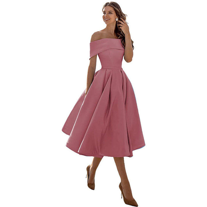 Womens Dress - Elegant Strapless Formal Dress for Wedding Guests & Cocktail Parties 0