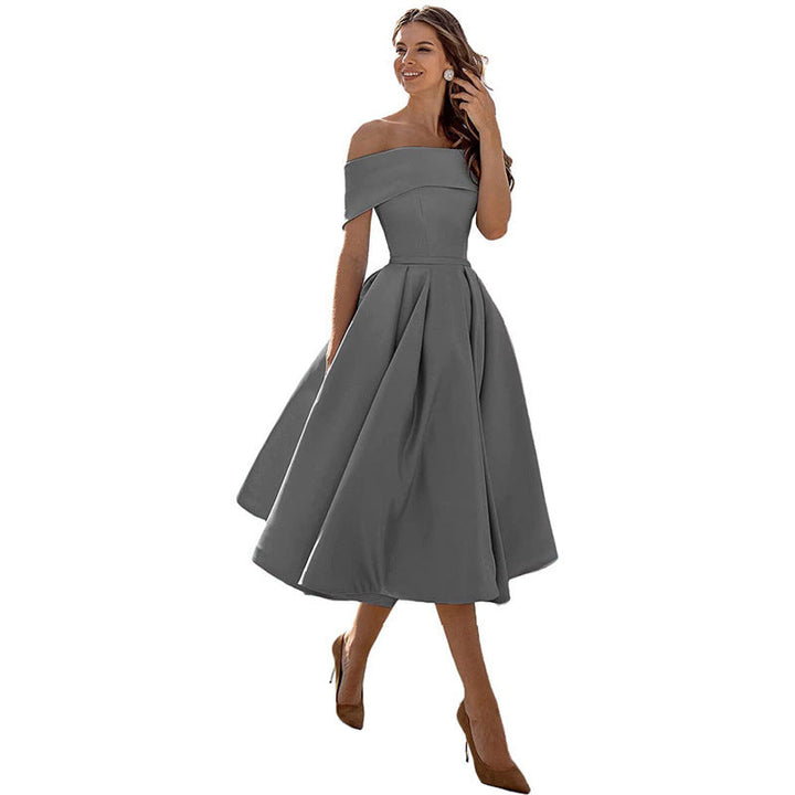 Womens Dress - Elegant Strapless Formal Dress for Wedding Guests & Cocktail Parties 1