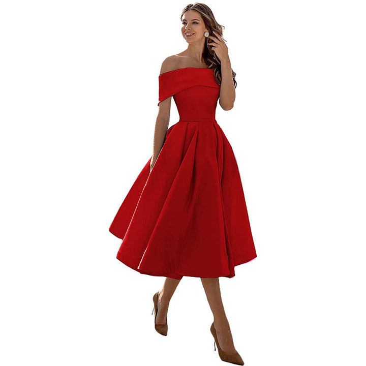 Womens Dress - Elegant Strapless Formal Dress for Wedding Guests & Cocktail Parties 13