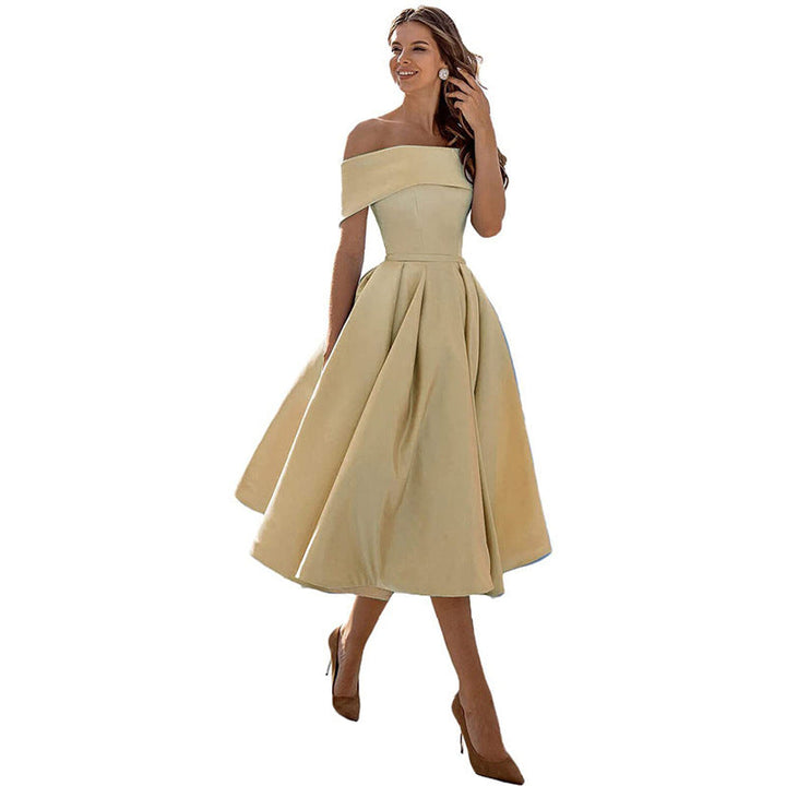 Womens Dress - Elegant Strapless Formal Dress for Wedding Guests & Cocktail Parties 6