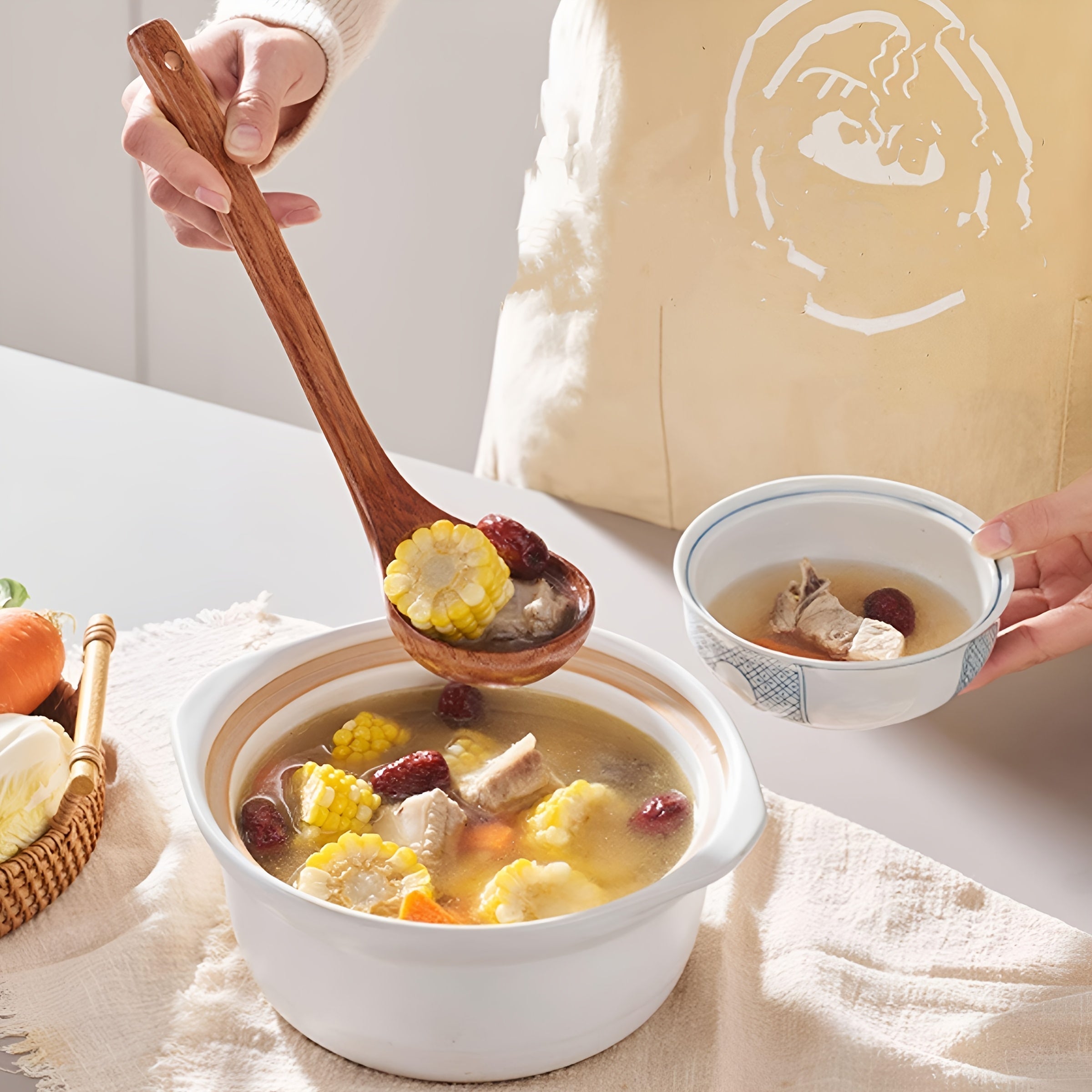 WoodCrafte | Wooden Kitchen Utensil Set for Non-Stick Pans and Everyday Cooking Use 4