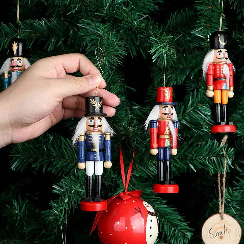 WoodSplendor | Set of 6 Mini Nutcracker Ornaments for Tree Decor 1