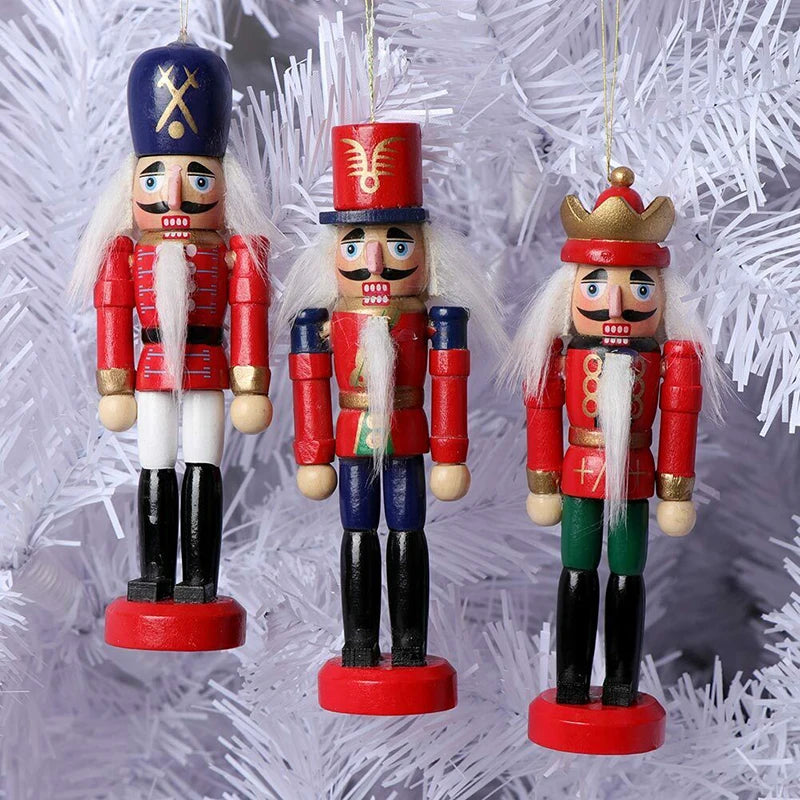 WoodSplendor | Set of 6 Mini Nutcracker Ornaments for Tree Decor 3