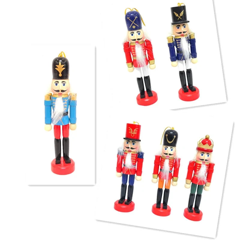 WoodSplendor | Set of 6 Mini Nutcracker Ornaments for Tree Decor 6