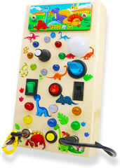 Wooden Montessori LED Activity Board – Educational Toy for Toddlers with 15 Lights and 9 Interactive Switches 1