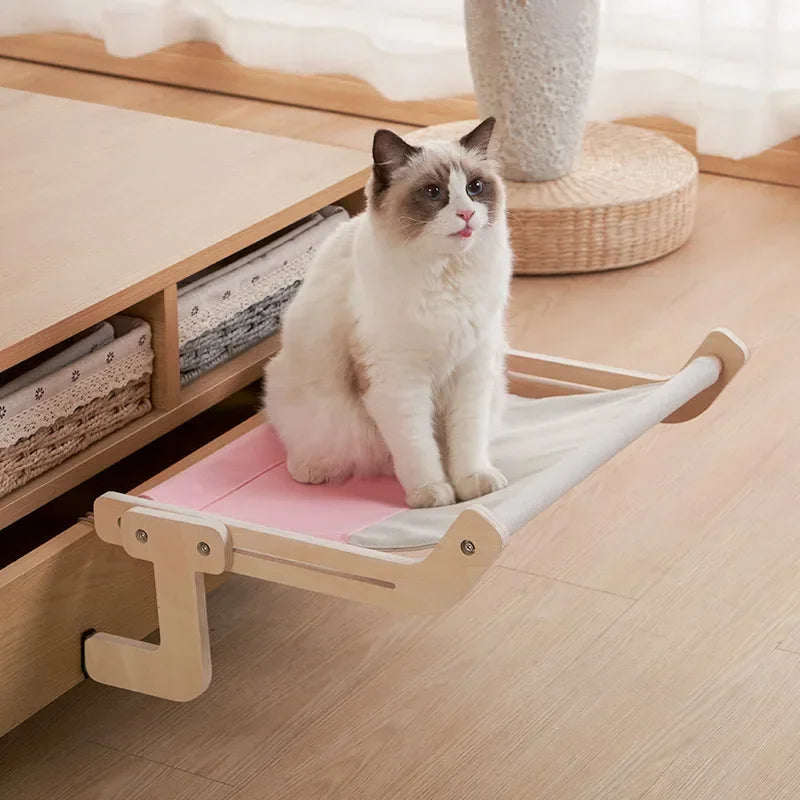 Wooden hammock bed for cats 0