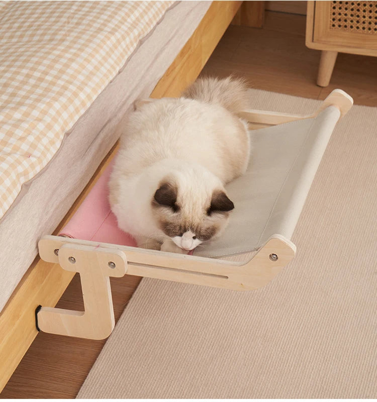 Wooden hammock bed for cats 4