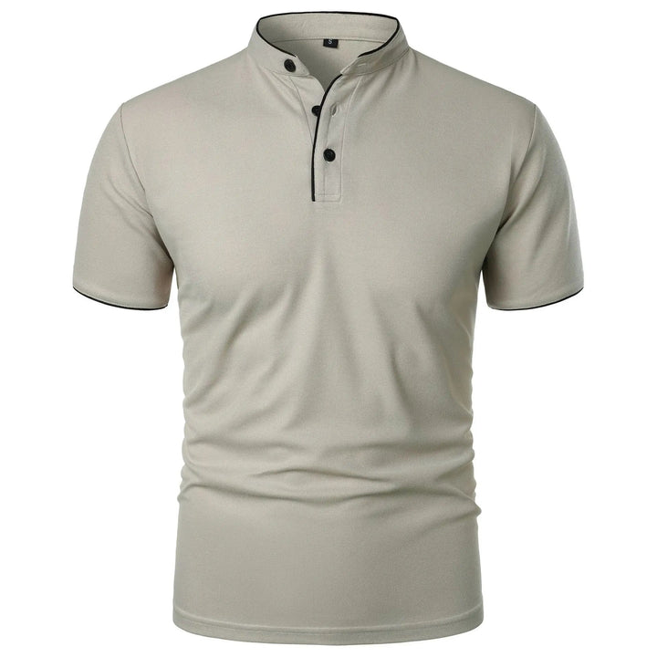 Wrinkle-Free Elegant Stand-Up Collar Polo Shirt for Men 2