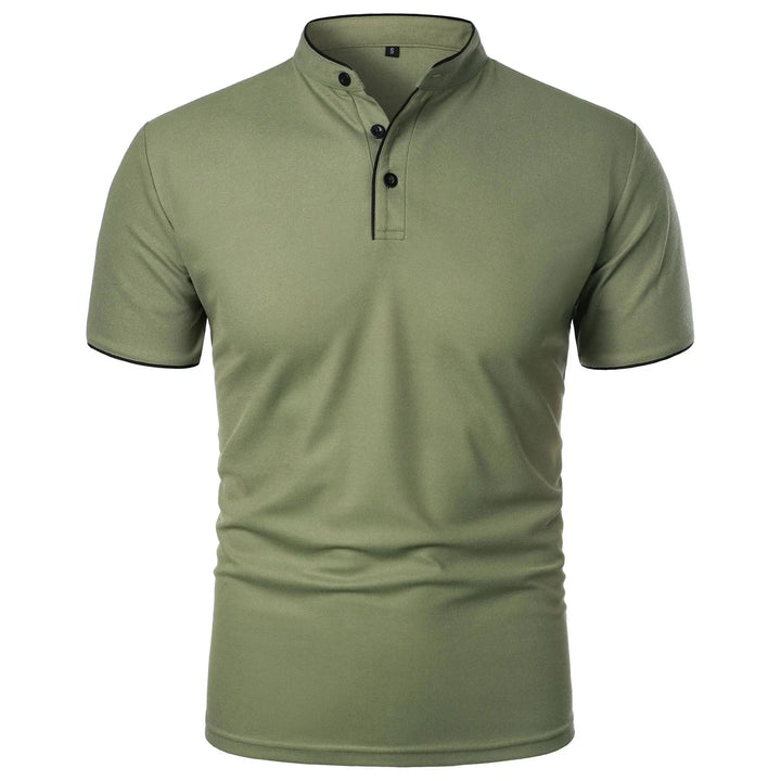 Wrinkle-Free Elegant Stand-Up Collar Polo Shirt for Men 3