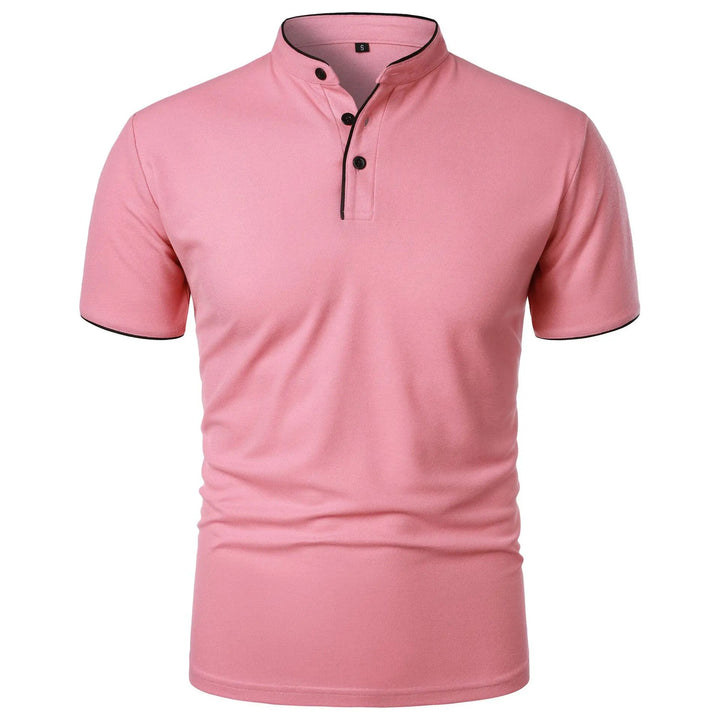 Wrinkle-Free Elegant Stand-Up Collar Polo Shirt for Men 4