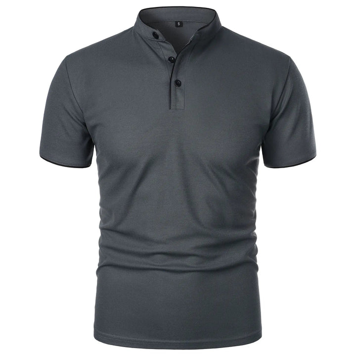 Wrinkle-Free Elegant Stand-Up Collar Polo Shirt for Men 5