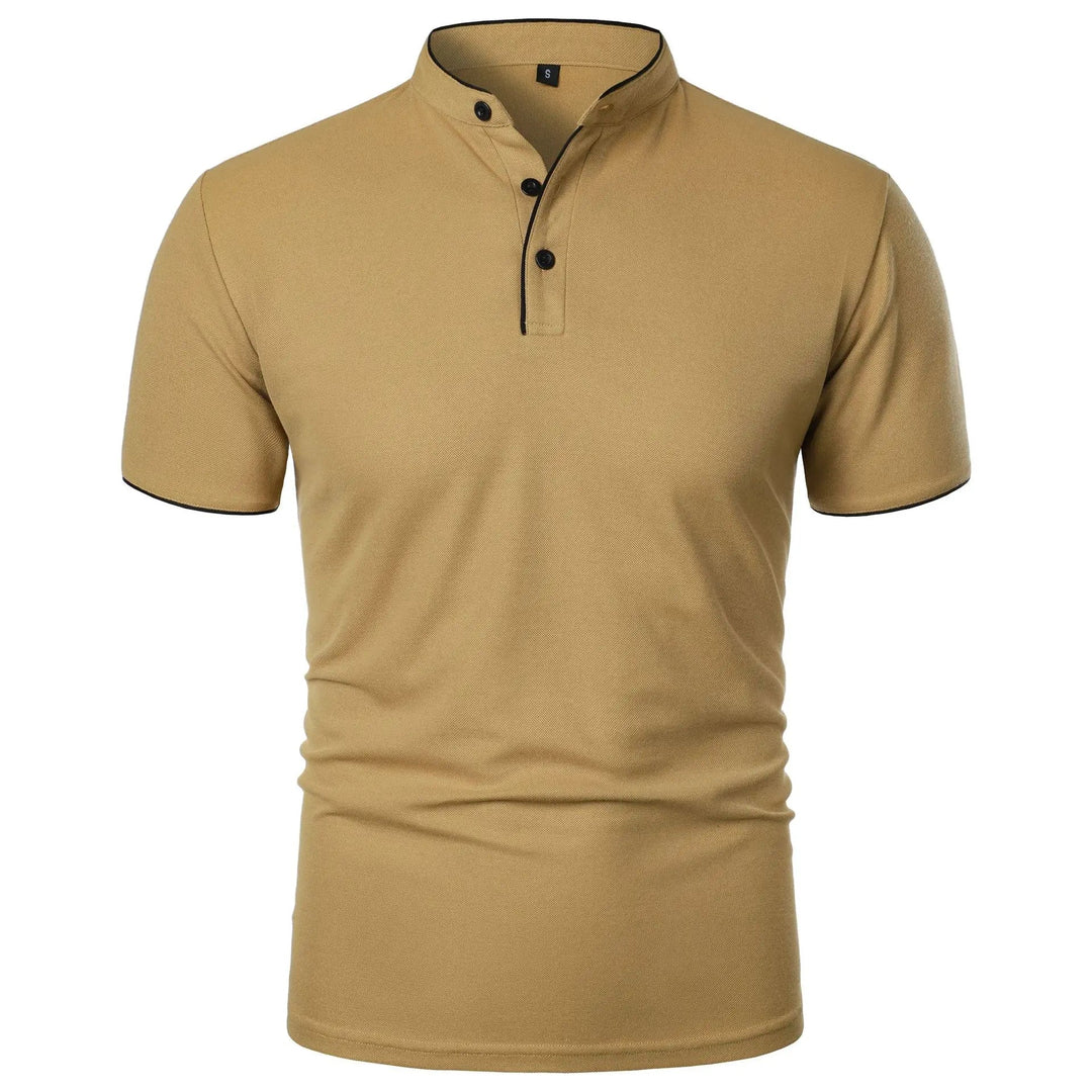 Wrinkle-Free Elegant Stand-Up Collar Polo Shirt for Men 6