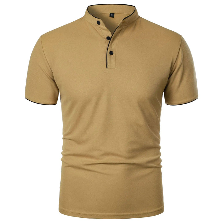 Wrinkle-Free Elegant Stand-Up Collar Polo Shirt for Men 6