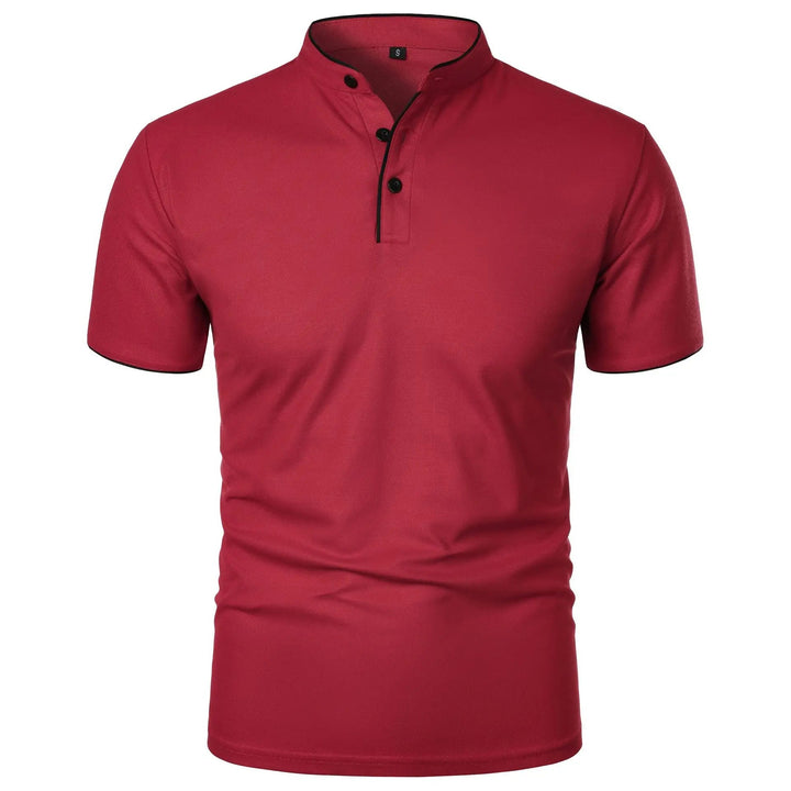 Wrinkle-Free Elegant Stand-Up Collar Polo Shirt for Men 7