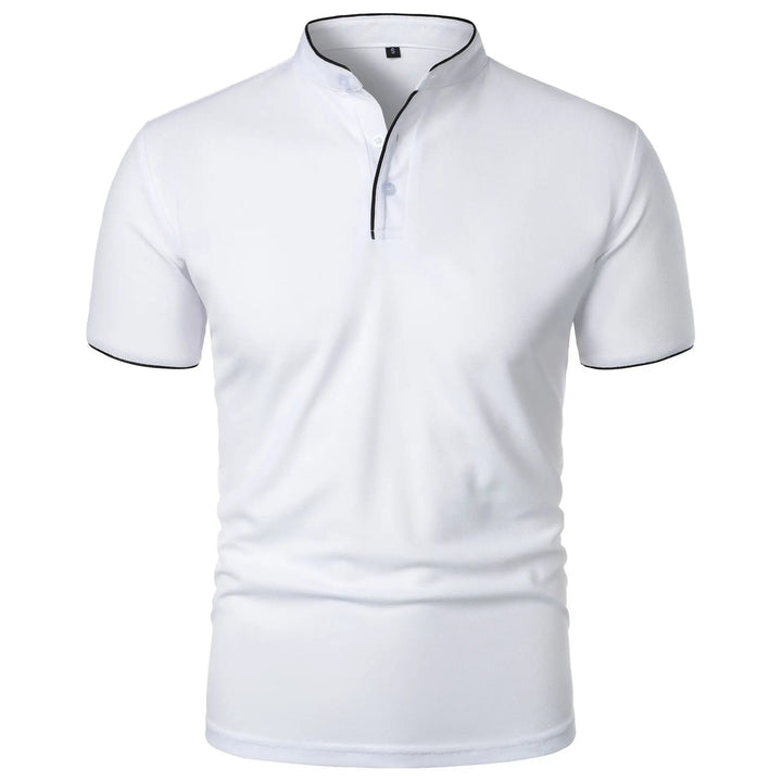 Wrinkle-Free Elegant Stand-Up Collar Polo Shirt for Men 8
